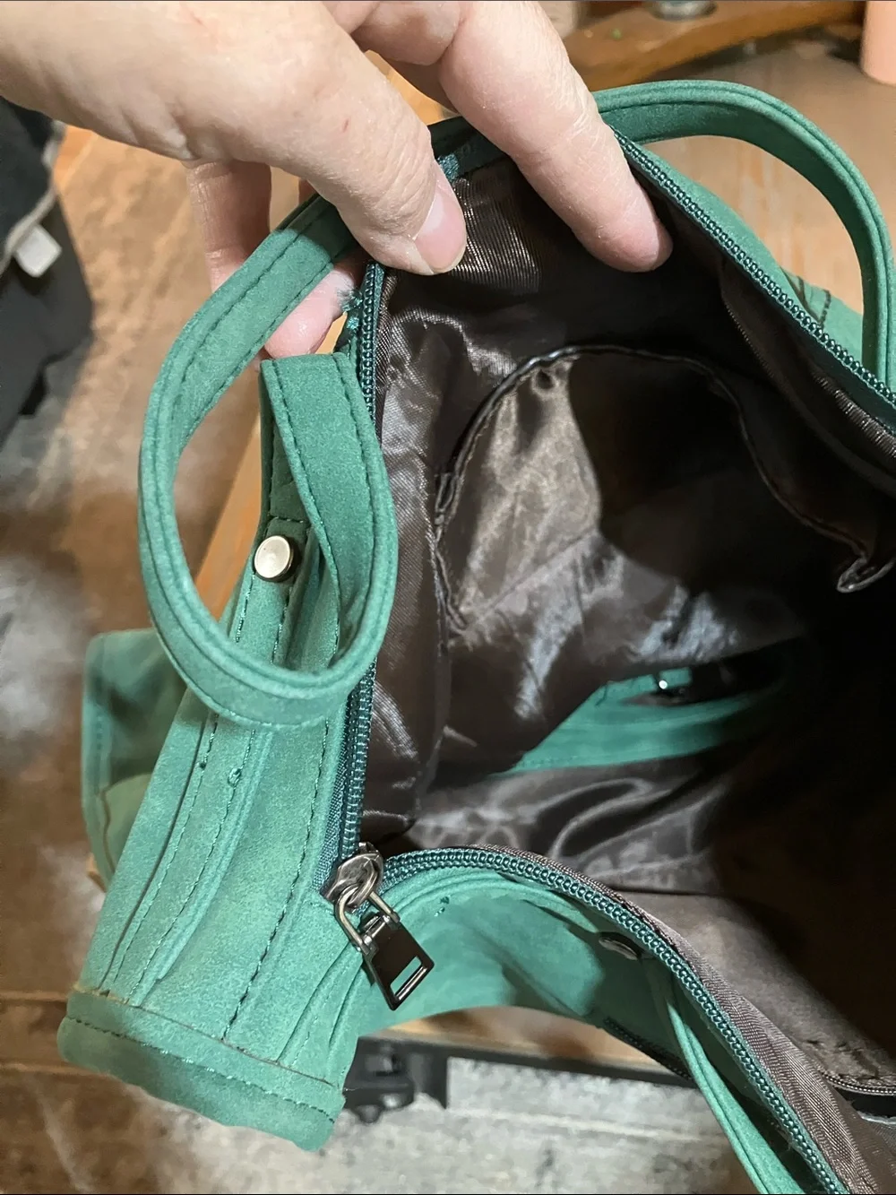 Teal Studded Women's Shoulder Bag